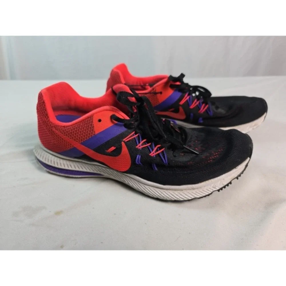 Womens Nike Running Shoes Zoom‎ Winflo 2 Black Red Athletic 807279-006 Size 8.5